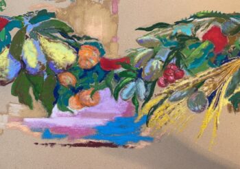 Image of - Cornucopia Series 3 Late Summer: wheat, pears, apricots, almonds, cherries